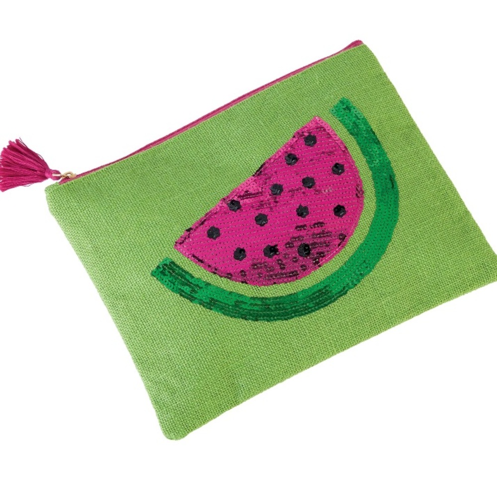 Mud Pie Watermelon Dazzle Jute Case